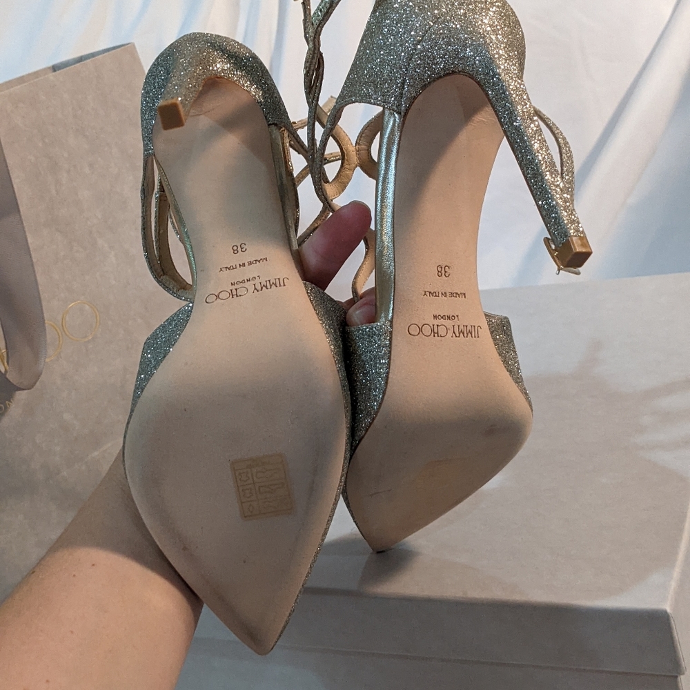Jimmy choo Full Inclusion gold sparkle heels - Picture 4 of 10